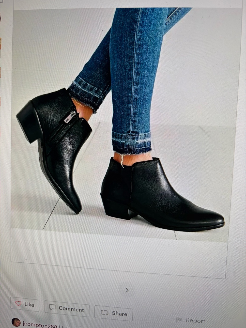 Sam Edelman Petty Black Pebbled Leather Booties size 8M
